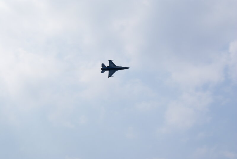 Fighter Jet in Flight — Blue, Calm, Afternoon, Photograph, Aircraft