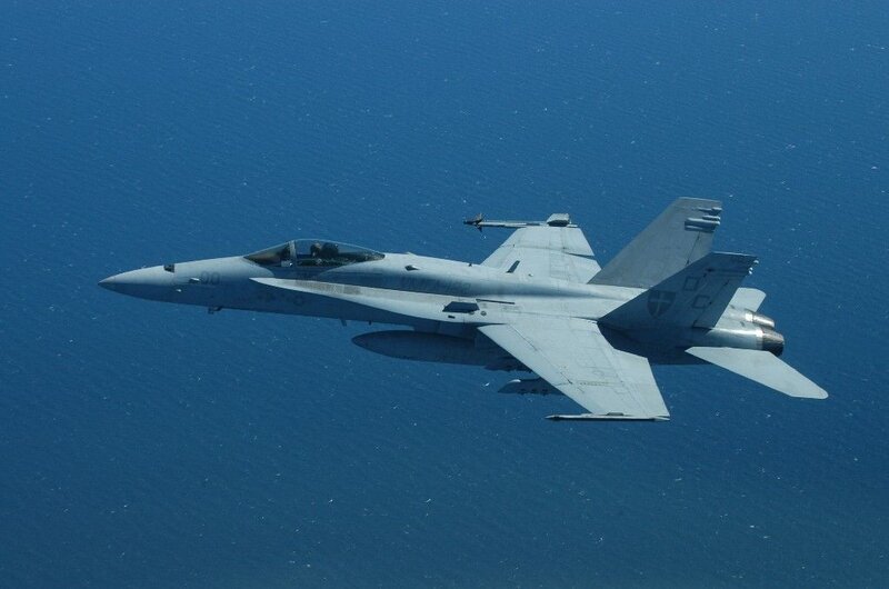Fighter Jet in Flight — Blue, Calm, Afternoon