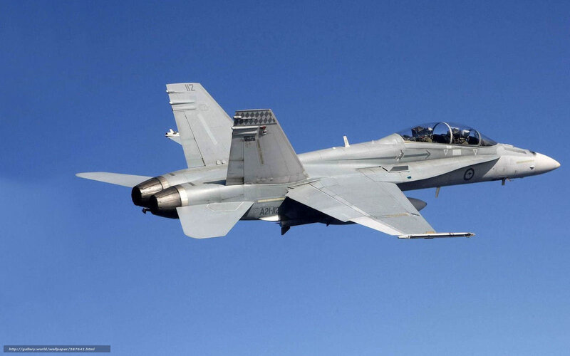 Fighter Jet in Flight — Blue, Clear, Afternoon, Photograph