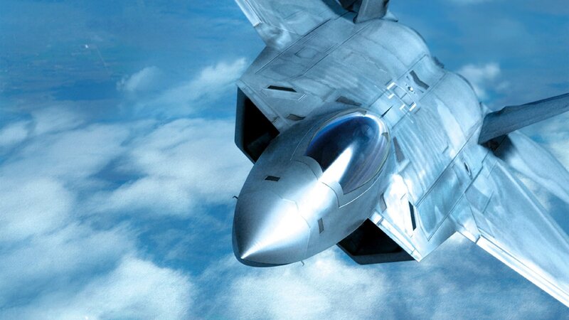 Fighter Jet in Flight — Blue, Dramatic, 3d Render, Clouds