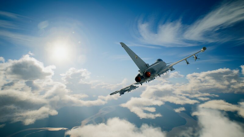Fighter Jet in Flight — Blue, Dramatic, Afternoon, 3d Render, Sun