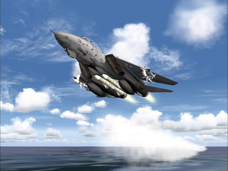 Fighter Jet in Flight — Blue, Dramatic, Afternoon, 3d Render