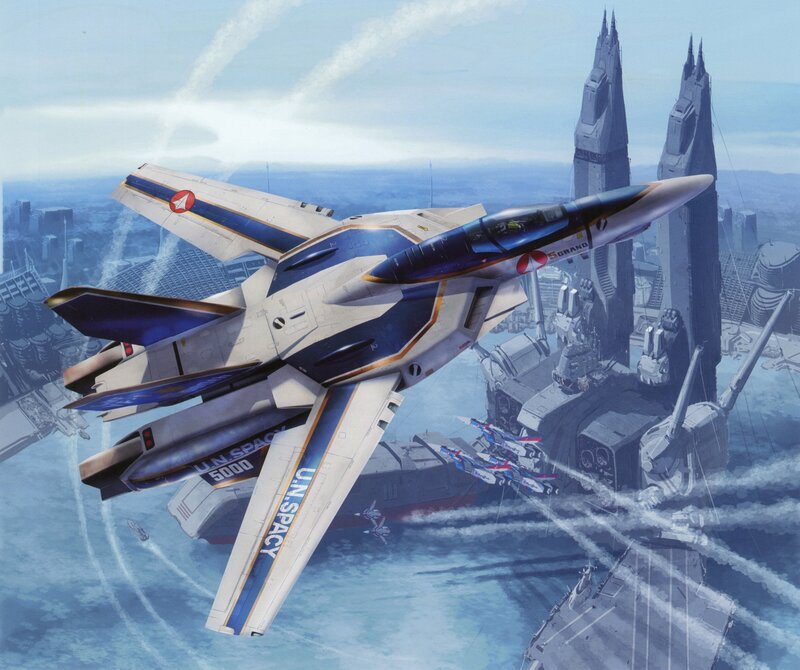 Fighter Jet in Flight — Blue, Dramatic, Afternoon, Digital Art, City