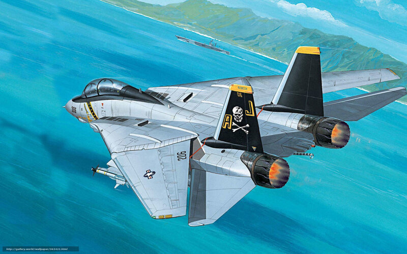 Fighter Jet in Flight — Blue, Dramatic, Afternoon, Illustration, Ocean