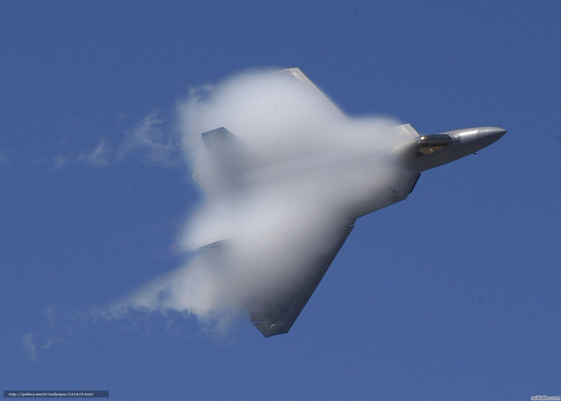 Fighter Jet in Flight — Blue, Dramatic, Afternoon, Photograph, Cloud