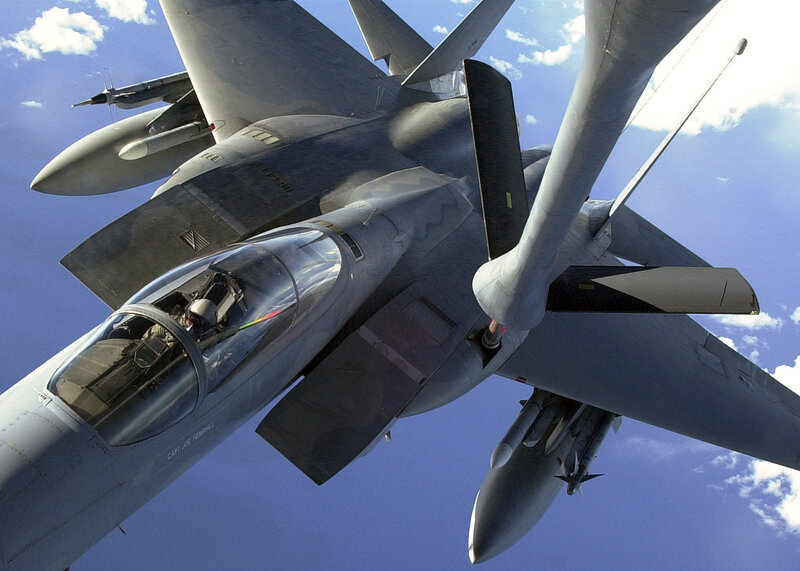 Fighter Jet in Flight — Blue, Dramatic, Afternoon, Photograph, Pilot