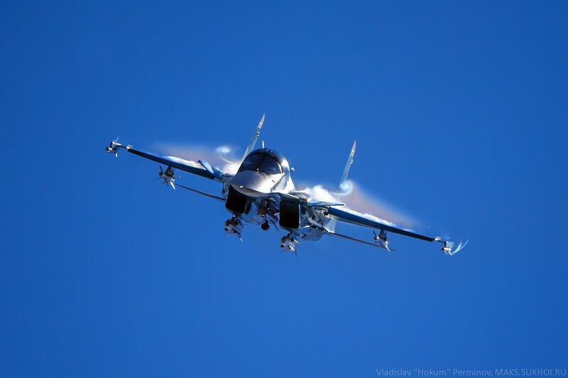 Fighter Jet in Flight — Blue, Dramatic, Afternoon, Photograph, Sky, Contrails