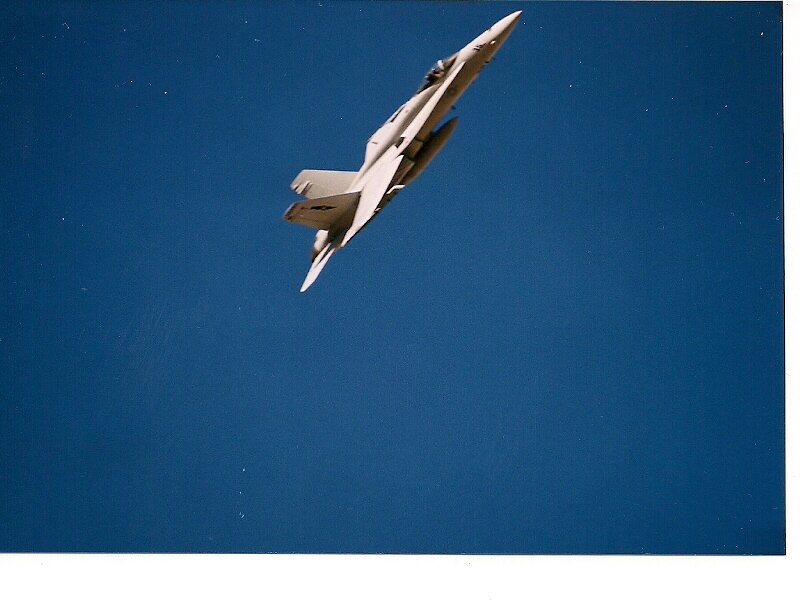 Fighter Jet in Flight — Blue, Dynamic, Photograph, Aircraft