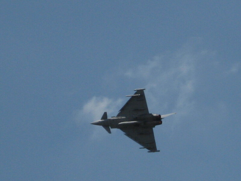 Fighter Jet in Flight — Blue, Photograph