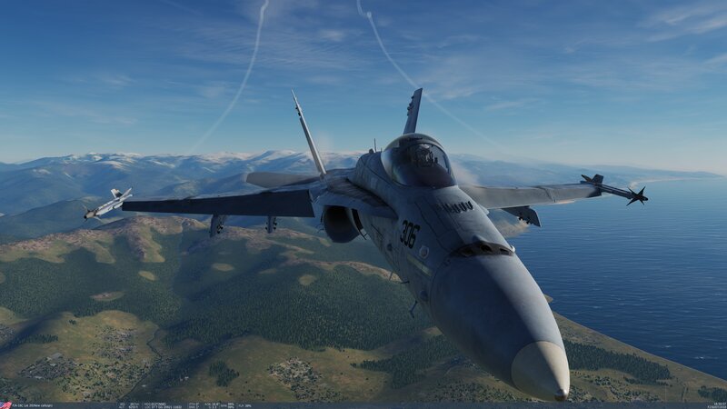 Fighter Jet in Flight — Blue, Serene, Afternoon, 3d Render
