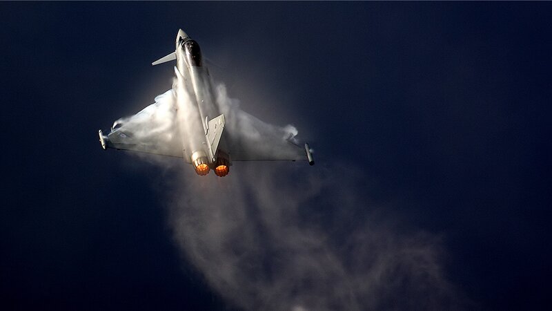 Fighter Jet in Flight — Dark Blue