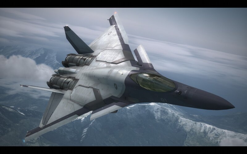 Fighter Jet in Flight — Gray, Dramatic, 3d Render, Mountains, Clouds