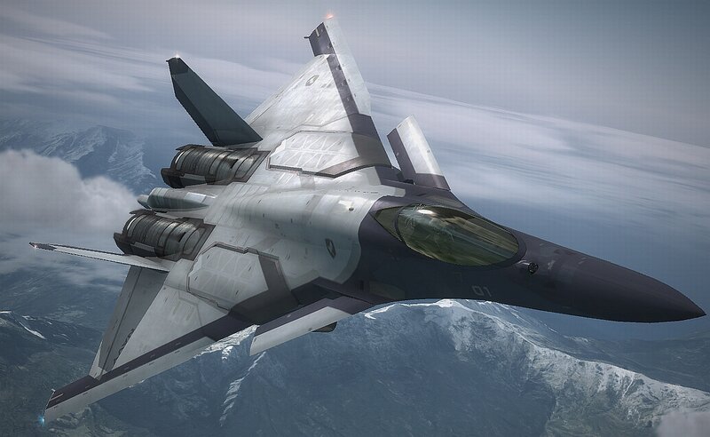 Fighter Jet in Flight — Gray, Dramatic, 3d Render, Mountains