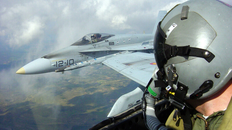Fighter Jet in Flight — Gray, Dramatic, Afternoon, Photograph, Pilot