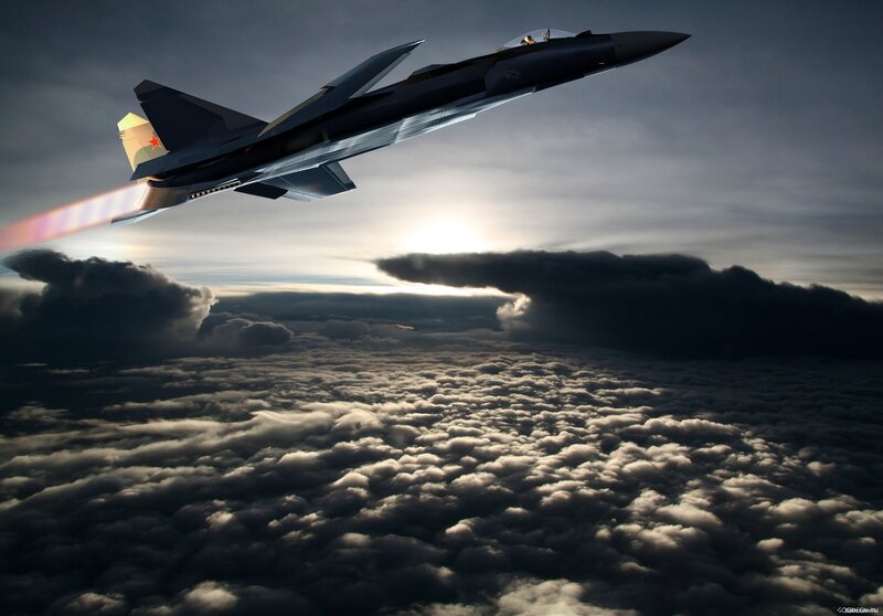 Fighter Jet in Flight — Gray, Dramatic, Dusk
