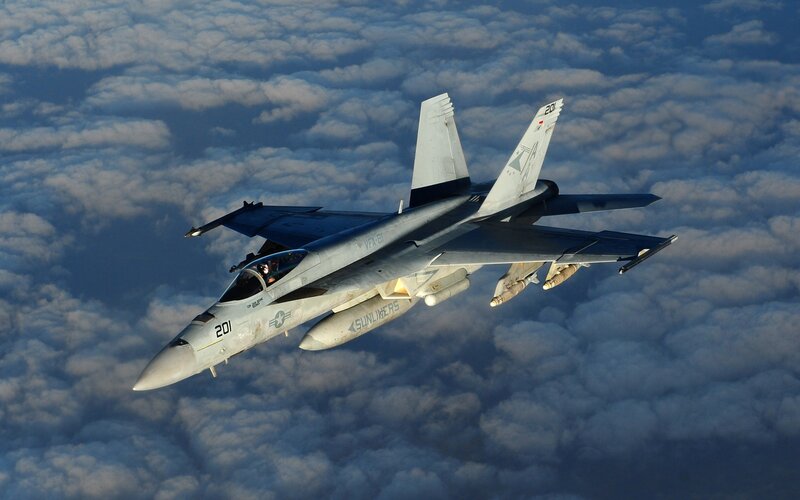 Fighter Jet in Flight — Gray, Dramatic, Morning