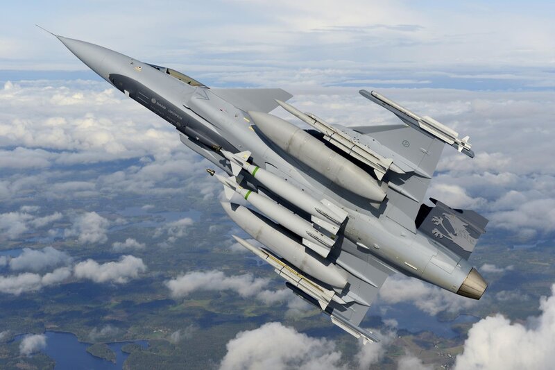 Fighter Jet in Flight — Gray, Dramatic, Photograph, Clouds, Missiles, Wings, White