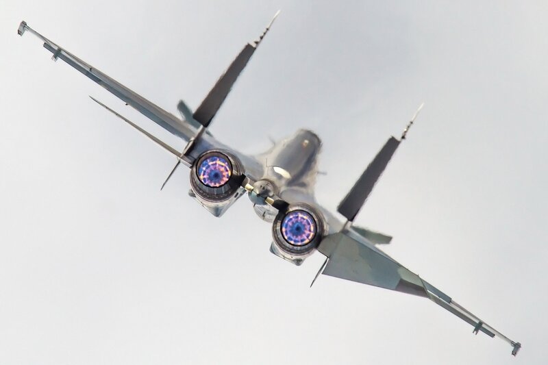 Fighter Jet in Flight — Gray, Dramatic, Photograph, Jet Engines, Afterburners