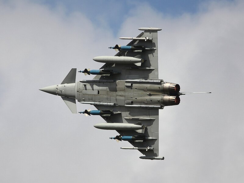 Fighter Jet in Flight — Gray, Dramatic, Photograph, Missiles, Wings