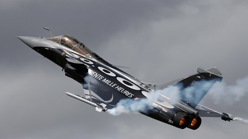 Fighter Jet in Flight — Gray, Dramatic, Photograph, Smoke, Clouds