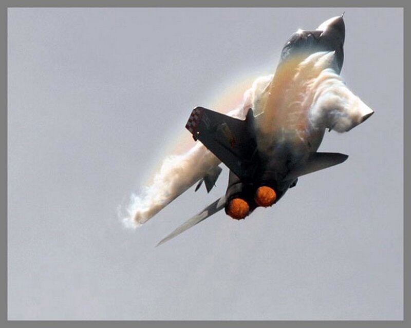 Fighter Jet in Flight — Gray, Dramatic, Photograph, Smoke, Exhaust