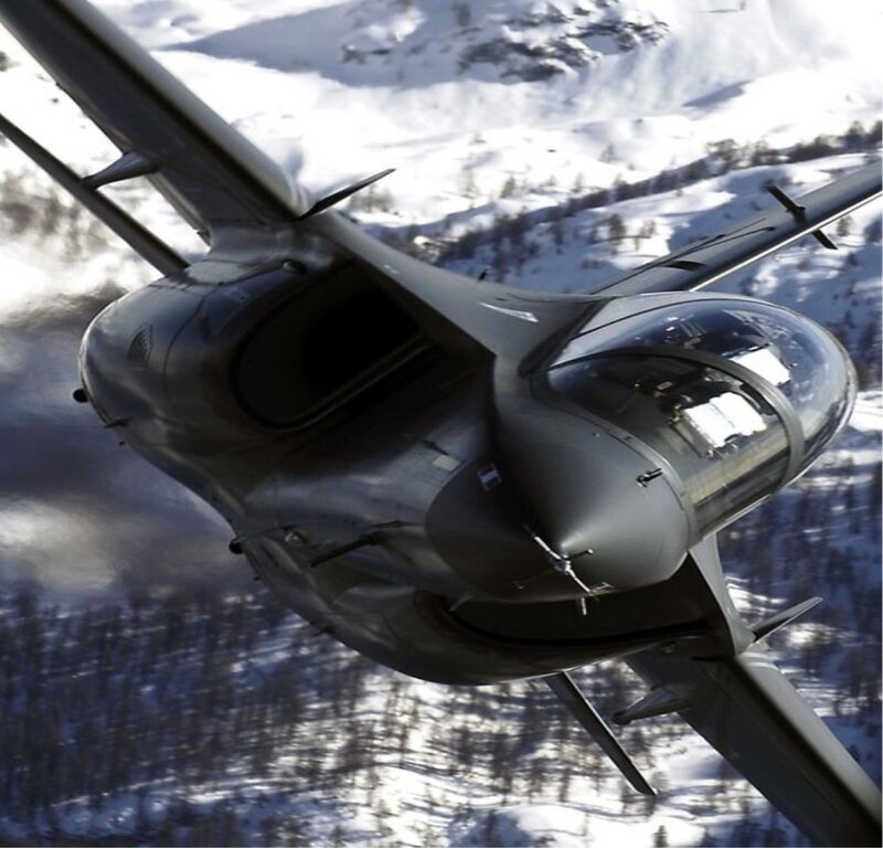 Fighter Jet in Flight — Gray, Dramatic, Winter, Photograph