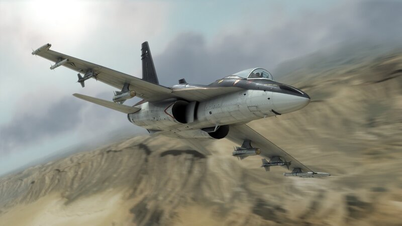 Fighter Jet in Flight — Gray, Dynamic, 3d Render