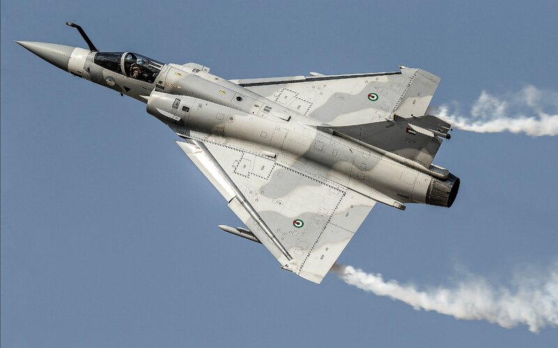 Fighter Jet in Flight — Gray, Dynamic, Afternoon, Photograph, Smoke Trail
