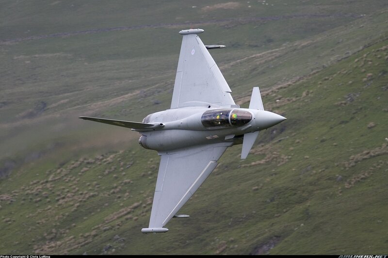 Fighter Jet in Flight — Gray, Dynamic, Photograph, Green Hills