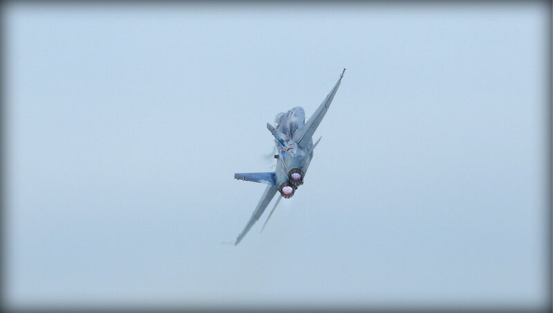 Fighter Jet in Flight — Gray, Dynamic, Photograph, Jet Engine, Sky