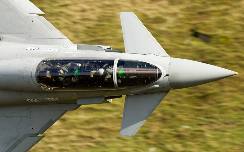 Fighter Jet in Flight — Gray, Dynamic, Photograph, Pilot, Cockpit