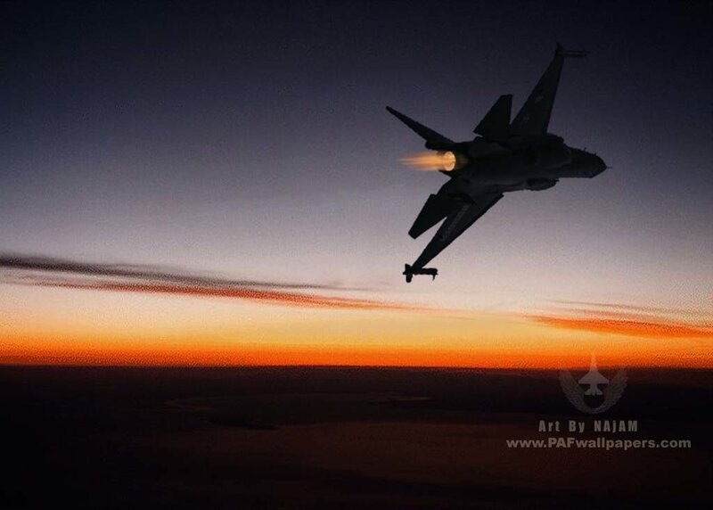 Fighter Jet in Flight — Orange, Dramatic, Sunset, Photograph, Sky