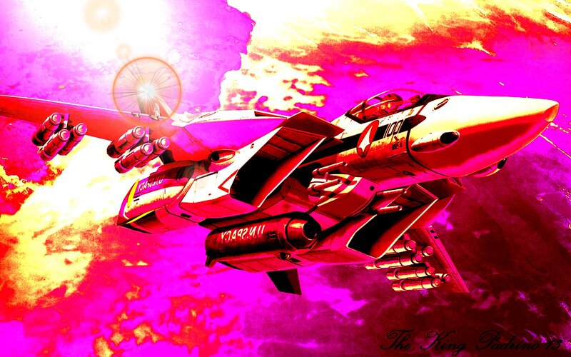 Fighter Jet in Flight — Pink