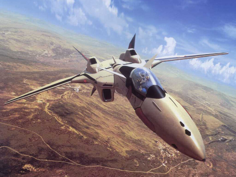 Fighter Jet in Flight — Tan