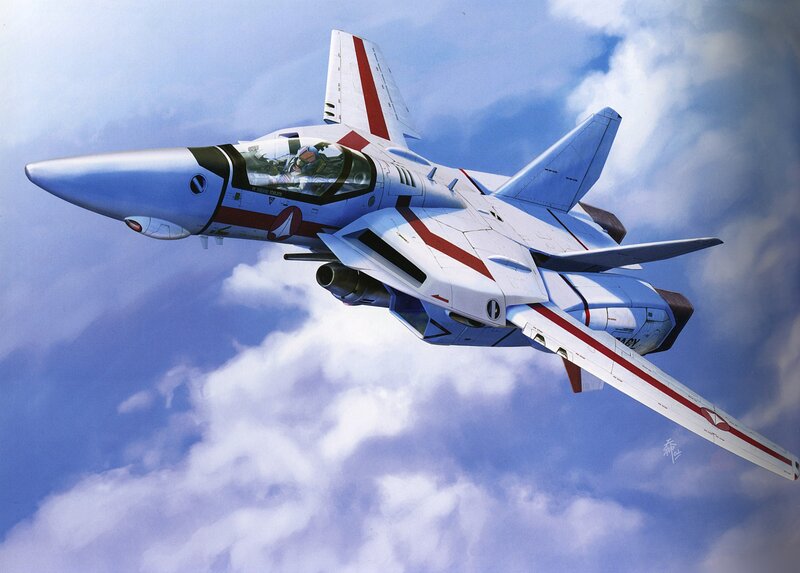 Fighter Jet in Flight — White, Dynamic, Afternoon, Digital Art