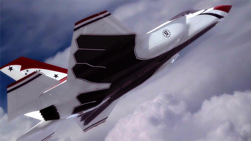 Fighter Jet in Flight — White