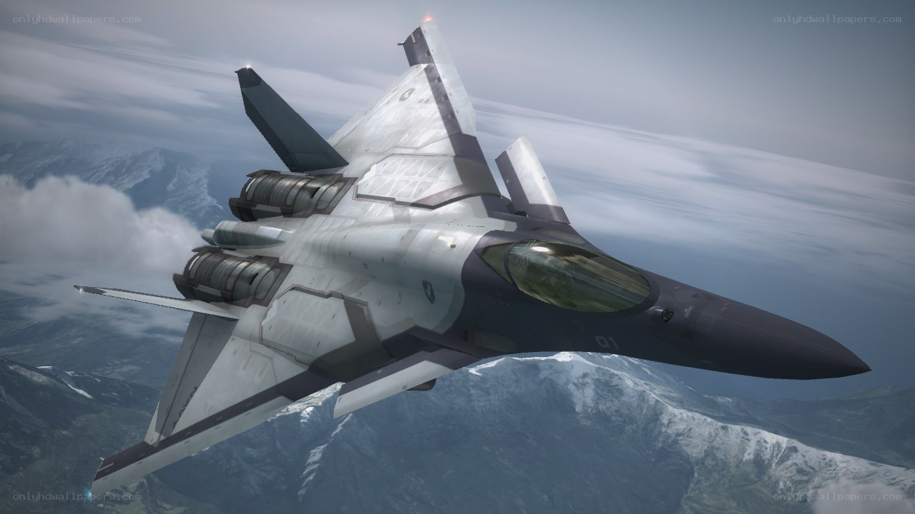 fighter jet in mountainous sky
