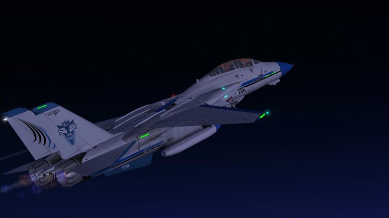 fighter jet in night flight