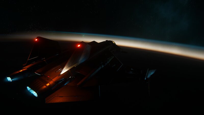 Fighter Jet in Orbit — Black