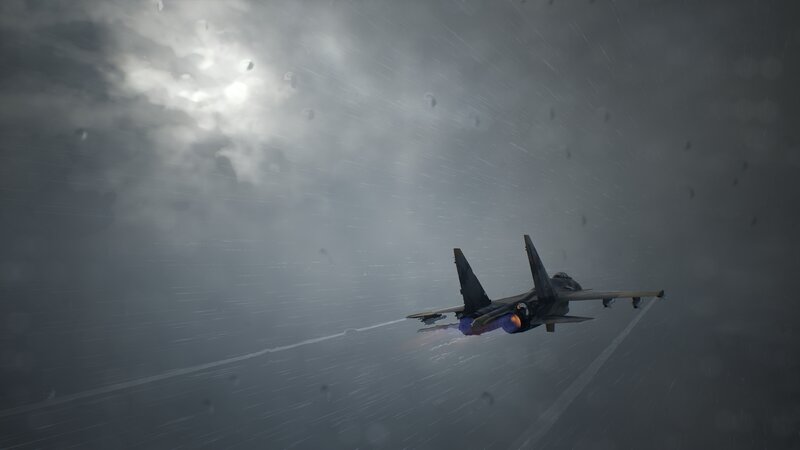 Fighter Jet in Storm — Gray, Dramatic
