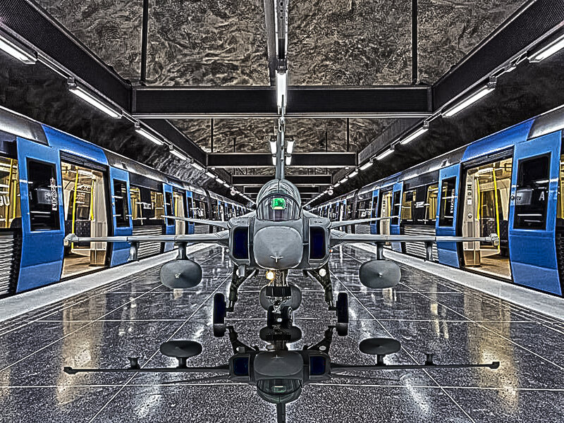 Fighter Jet in Subway