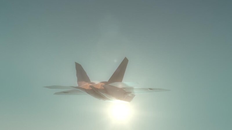 fighter jet in sunlight