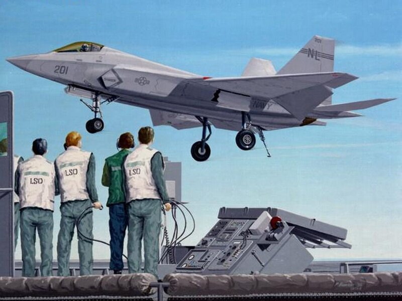 Fighter Jet Landing — Blue, Dramatic, Afternoon