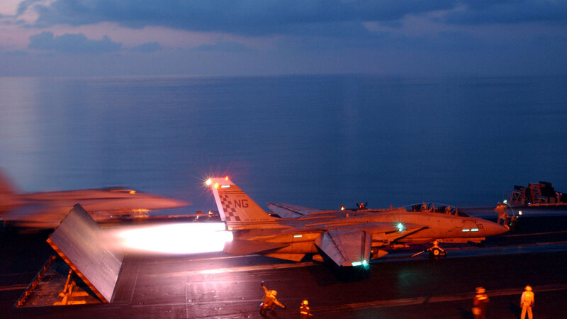 Fighter Jet Launching — Blue, Dramatic