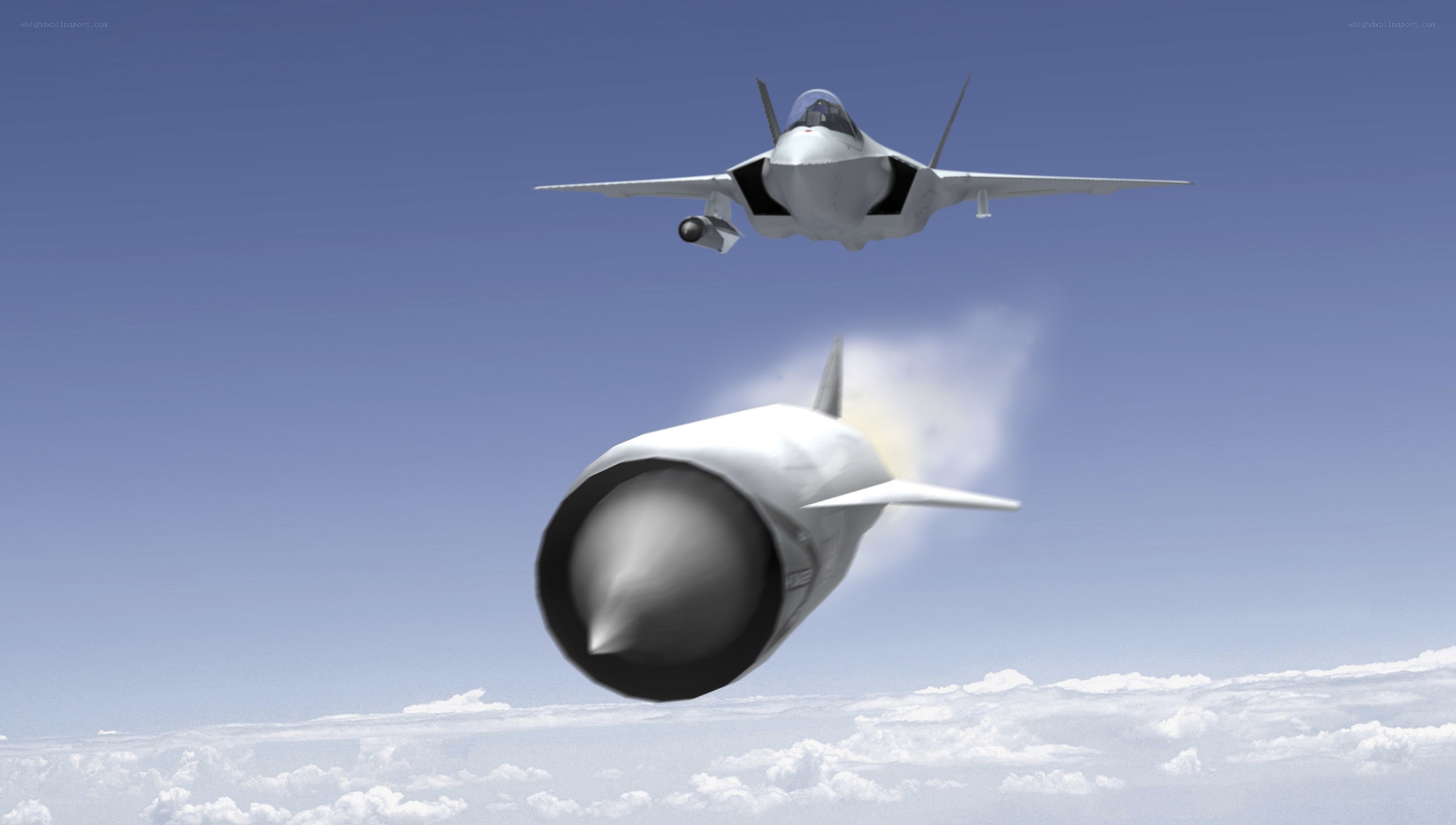 fighter jet launching missile