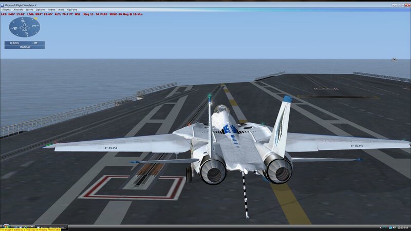 Fighter jet on aircraft carrier