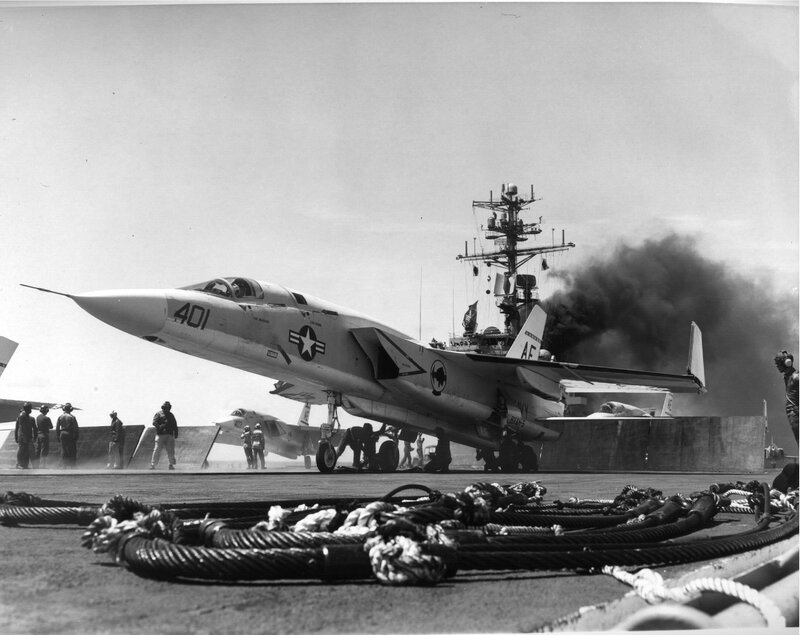 Fighter Jet on Aircraft Carrier — Black