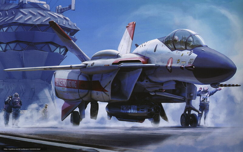 Fighter Jet on Aircraft Carrier — Blue, Dramatic, Afternoon, Digital Art