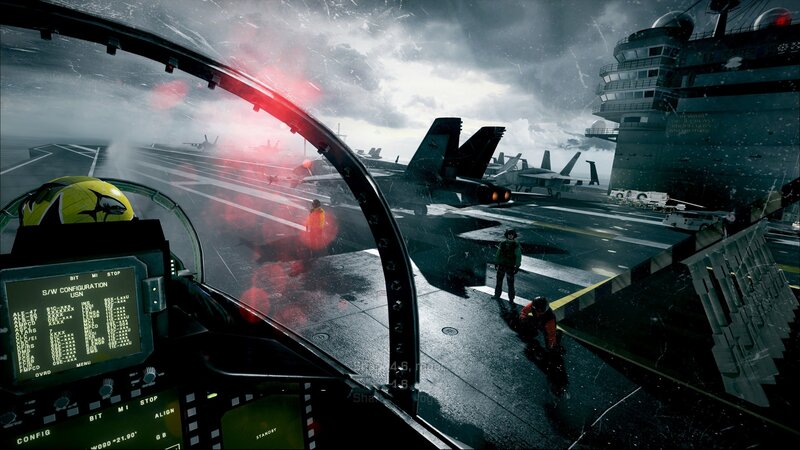 Fighter Jet on Aircraft Carrier — Gray, Dramatic, Digital Art