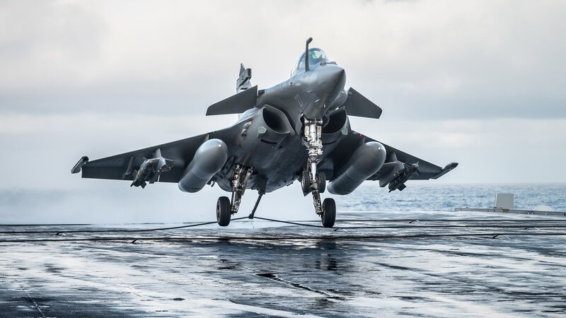 Fighter Jet on Aircraft Carrier — Gray, Dramatic, Photograph, Aircraft Carrier, Ocean